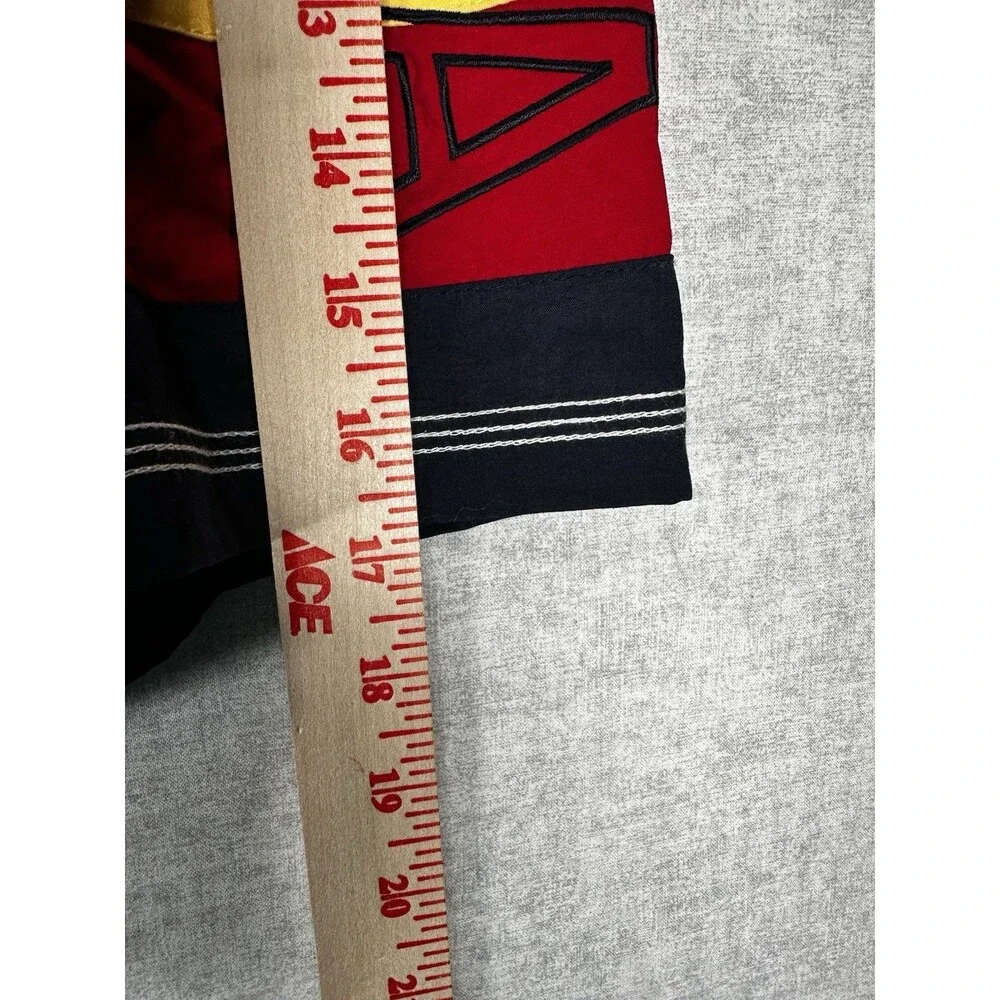 NWT Nautica Men swim trunks shorts red blue color block drawstring Size XXL